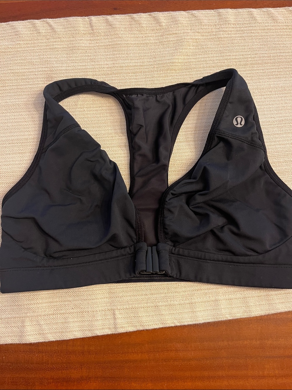 lululemon athletica Black Front-Closure Racerback Sports Bra